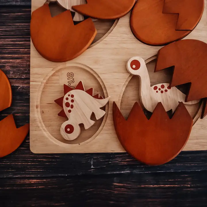 Qtoys Wooden Dino Hatching Eggs Puzzle