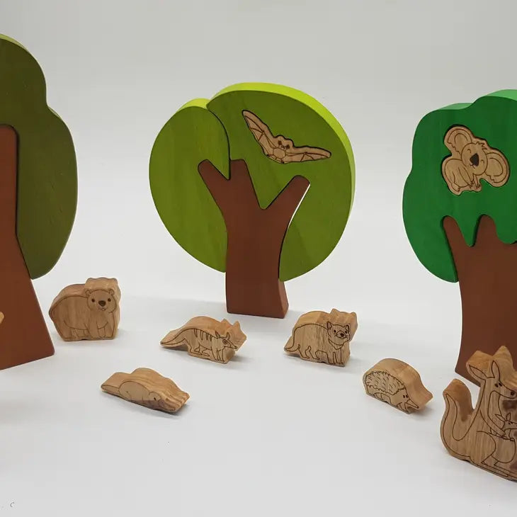 Qtoys Wooden Australian Wildlife and Landscape