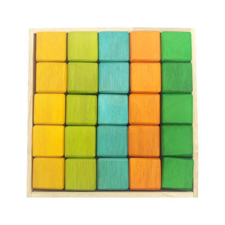 Qtoys Wooden My First Block Set - Coloured