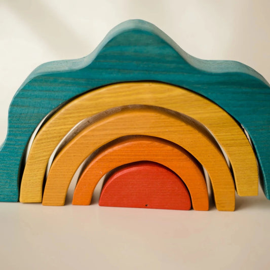 Qtoys Wooden Rising Sun Block Set 5 piece