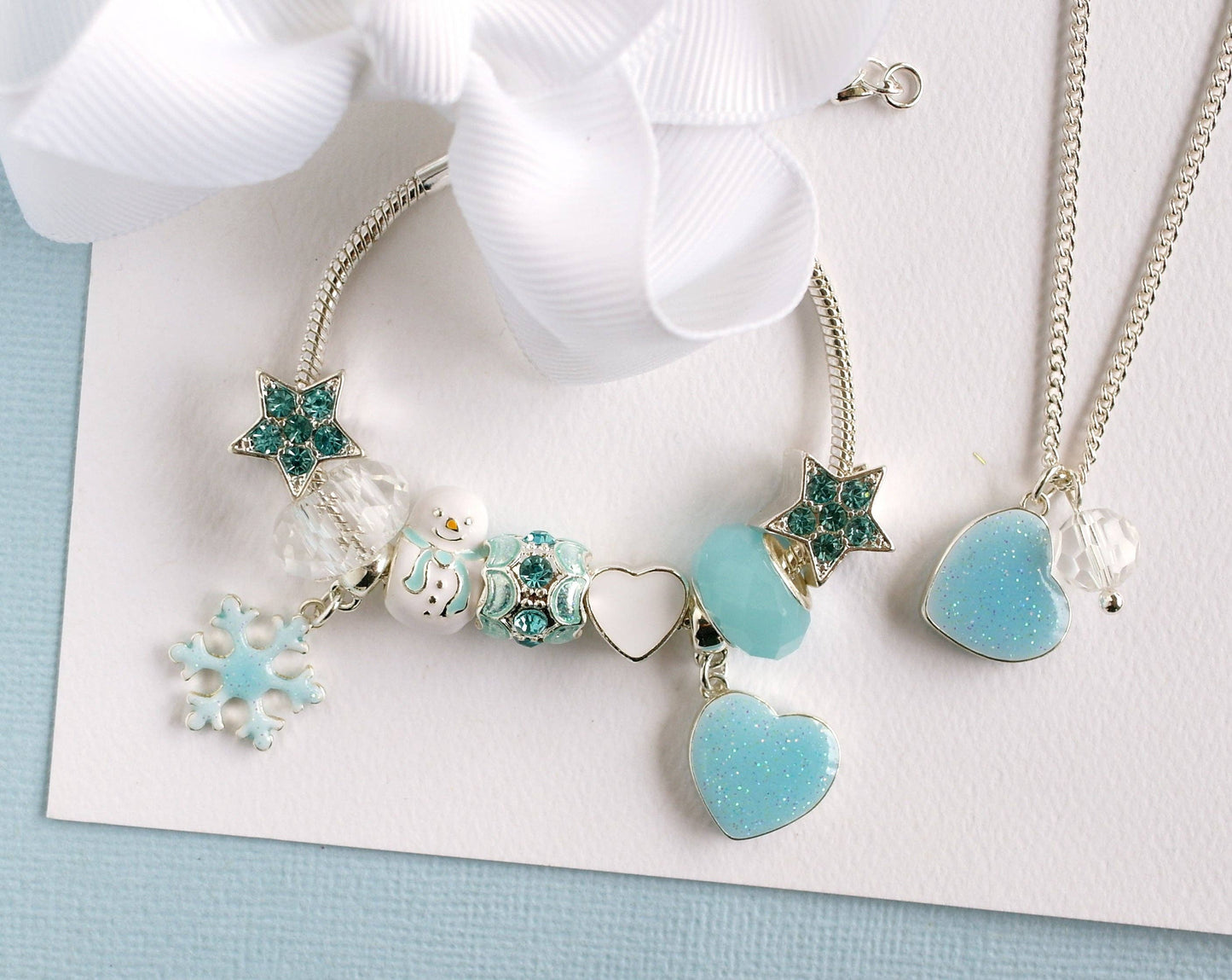 Charm Bracelet - Ice Princess 2 in Icy Blue and White