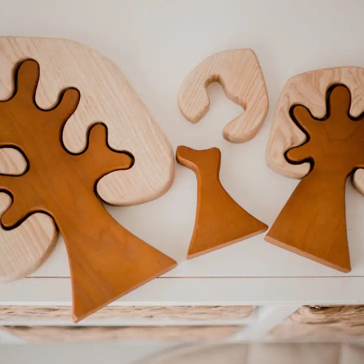 Qtoys Wooden Two Toned Wooden Trees set of 3