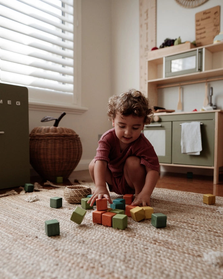 Qtoys Wooden My First Block Set - Coloured