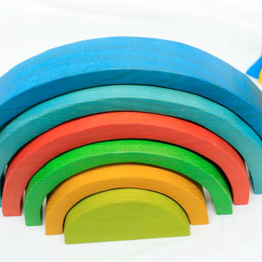 Qtoys Wooden Colour Rainbow Blocks 6 pcs - Large
