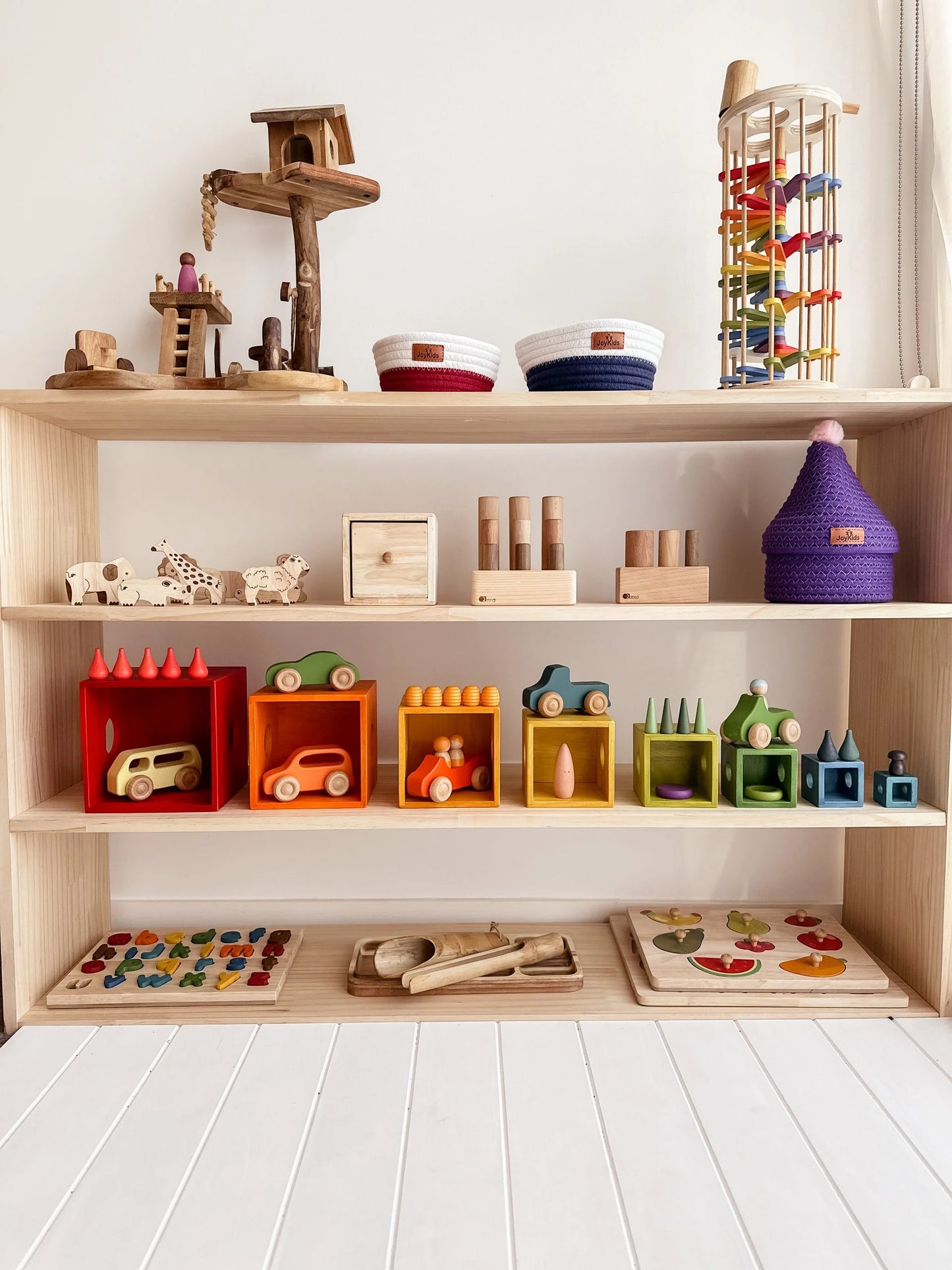 Qtoys Wooden Rainbow Nesting Boxes