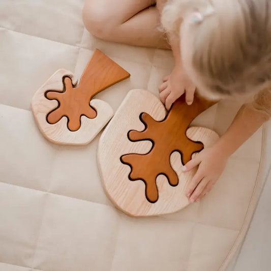 Qtoys Wooden Two Toned Wooden Trees set of 3