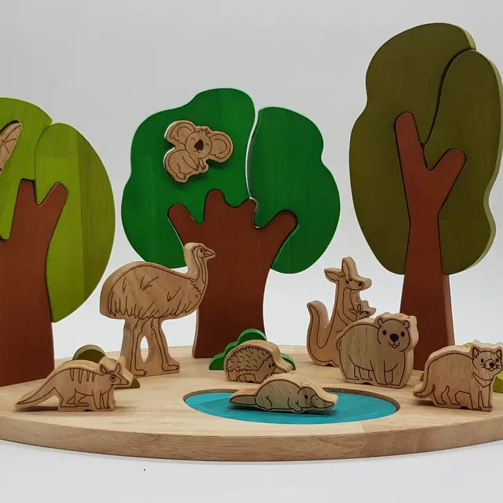 Qtoys Wooden Australian Wildlife and Landscape