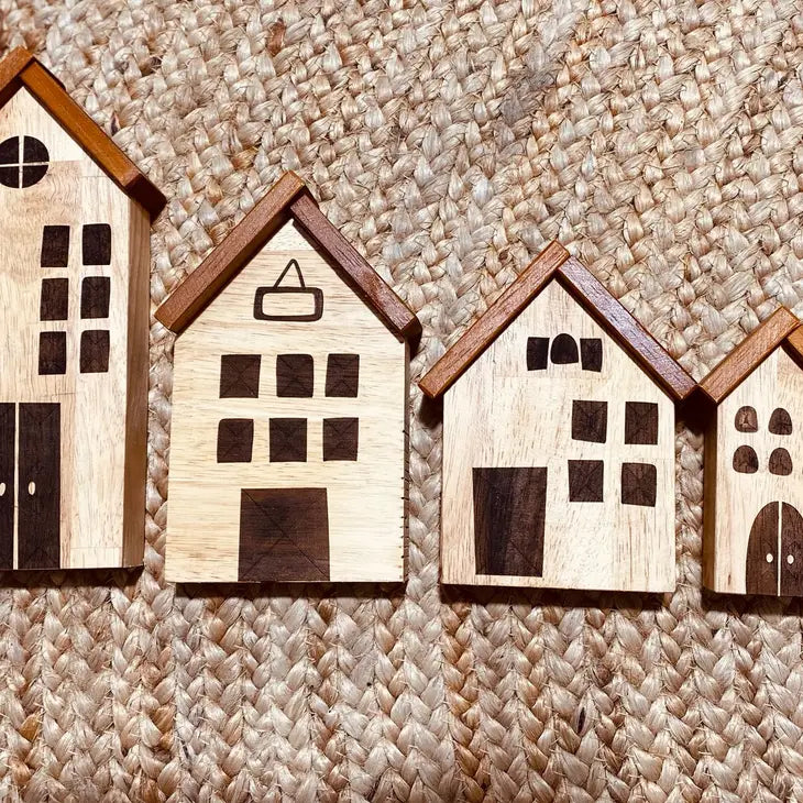 Qtoys Wooden Natural Play House Set of 4