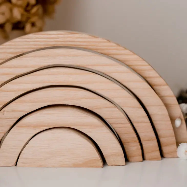 Qtoys Wooden Natural Stacking Blocks 6 piece - Large