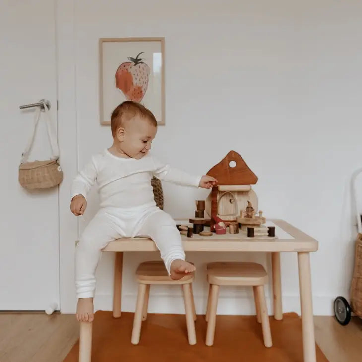 Qtoys Wooden Natural Mushroom House