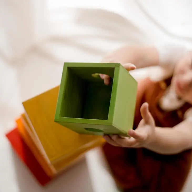 Qtoys Wooden Rainbow Nesting Boxes