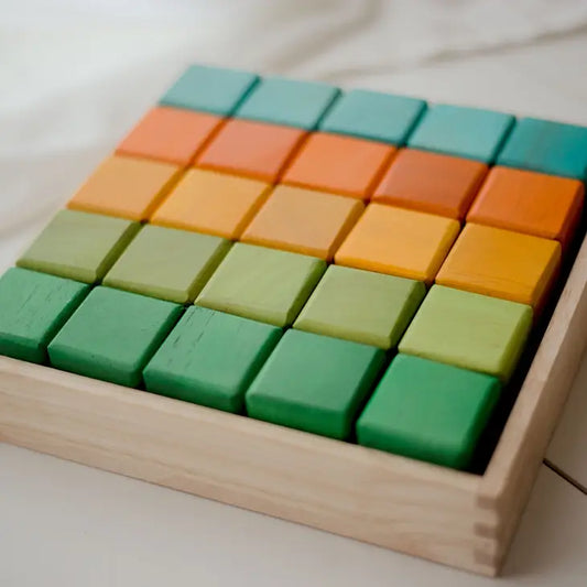 Qtoys Wooden My First Block Set - Coloured