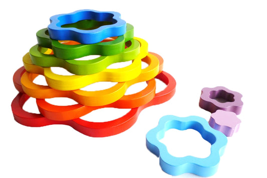 Qtoys Wooden Rainbow flowers