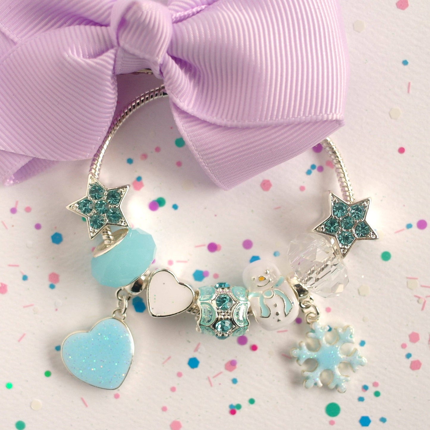 Charm Bracelet - Ice Princess 2 in Icy Blue and White