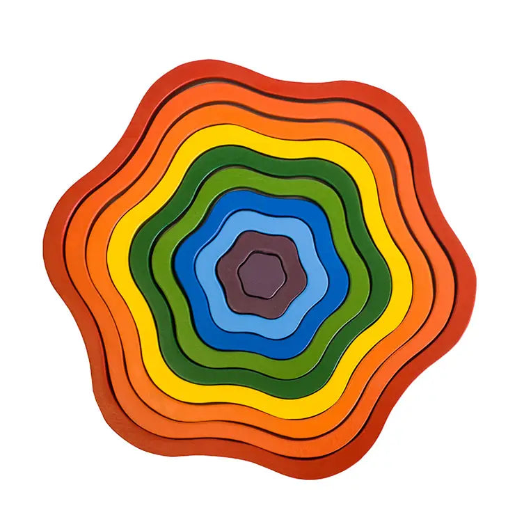 Qtoys Wooden Rainbow flowers