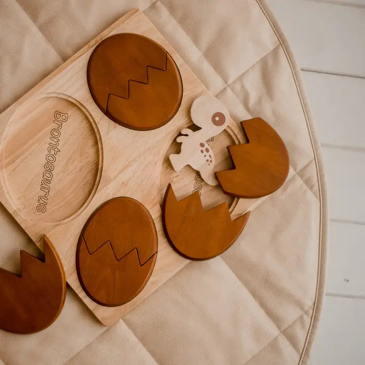 Qtoys Wooden Dino Hatching Eggs Puzzle