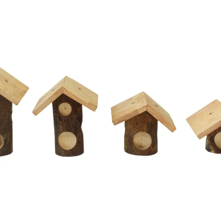 Qtoys Wooden Tree Log houses set of 4