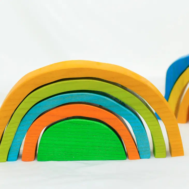 Qtoys Wooden Small rainbow Block set 5 pcs