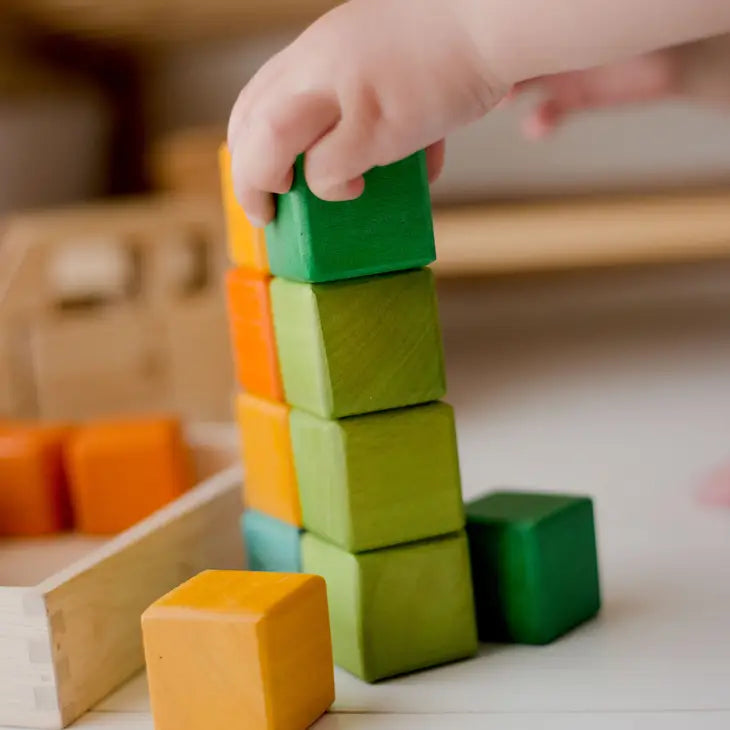 Qtoys Wooden My First Block Set - Coloured