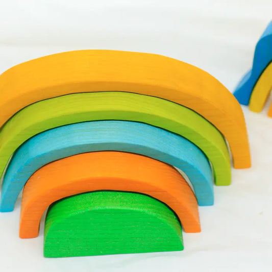 Qtoys Wooden Small rainbow Block set 5 pcs