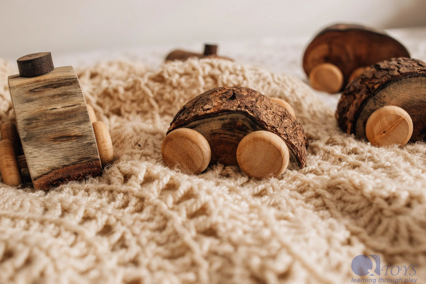 Qtoys Wooden Tree Mini Vehicle Set of 6