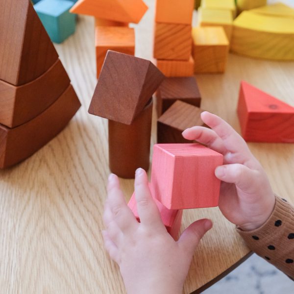 Qtoys Wooden Natural Rainbow Blocks 86 pcs - Jumbo