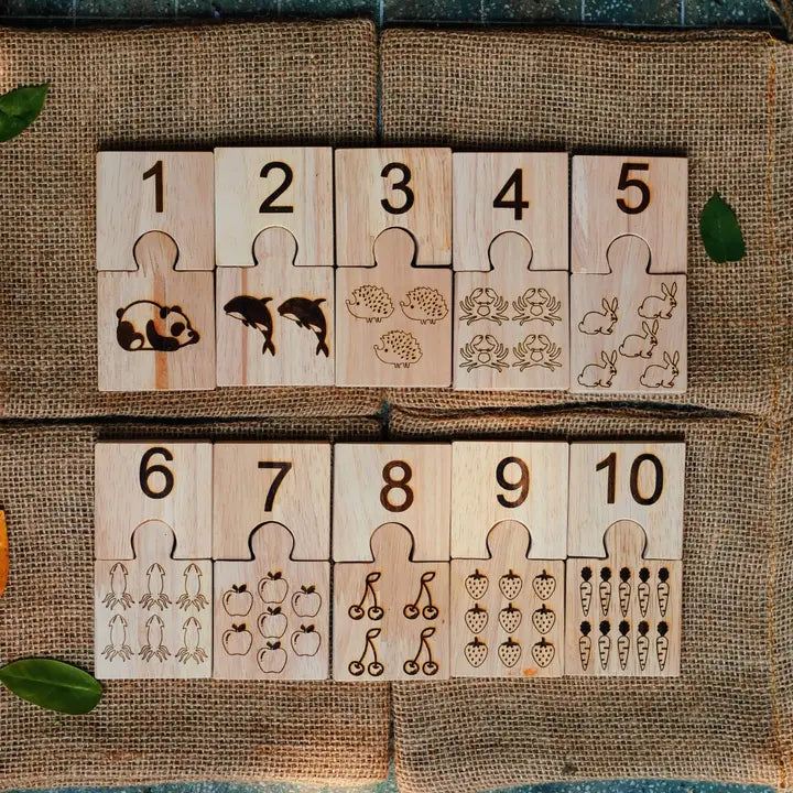 Qtoys Wooden Number Jigsaw