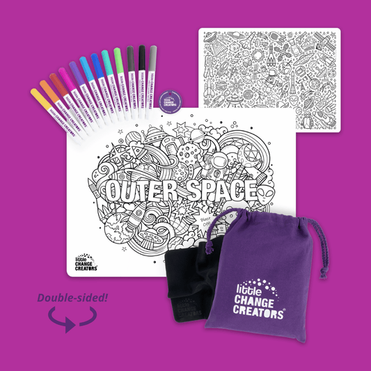Travel Activity and Reusable Colouring Mat - OUTER SPACE