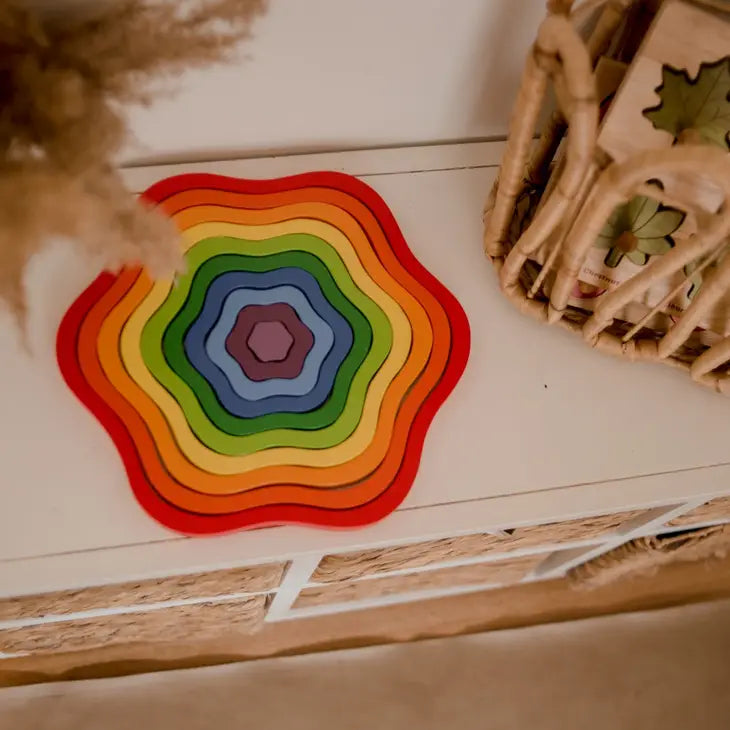 Qtoys Wooden Rainbow flowers