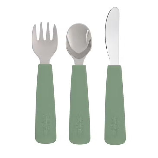 We Might Be Tiny Toddler Feedie® Cutlery Set - Sage