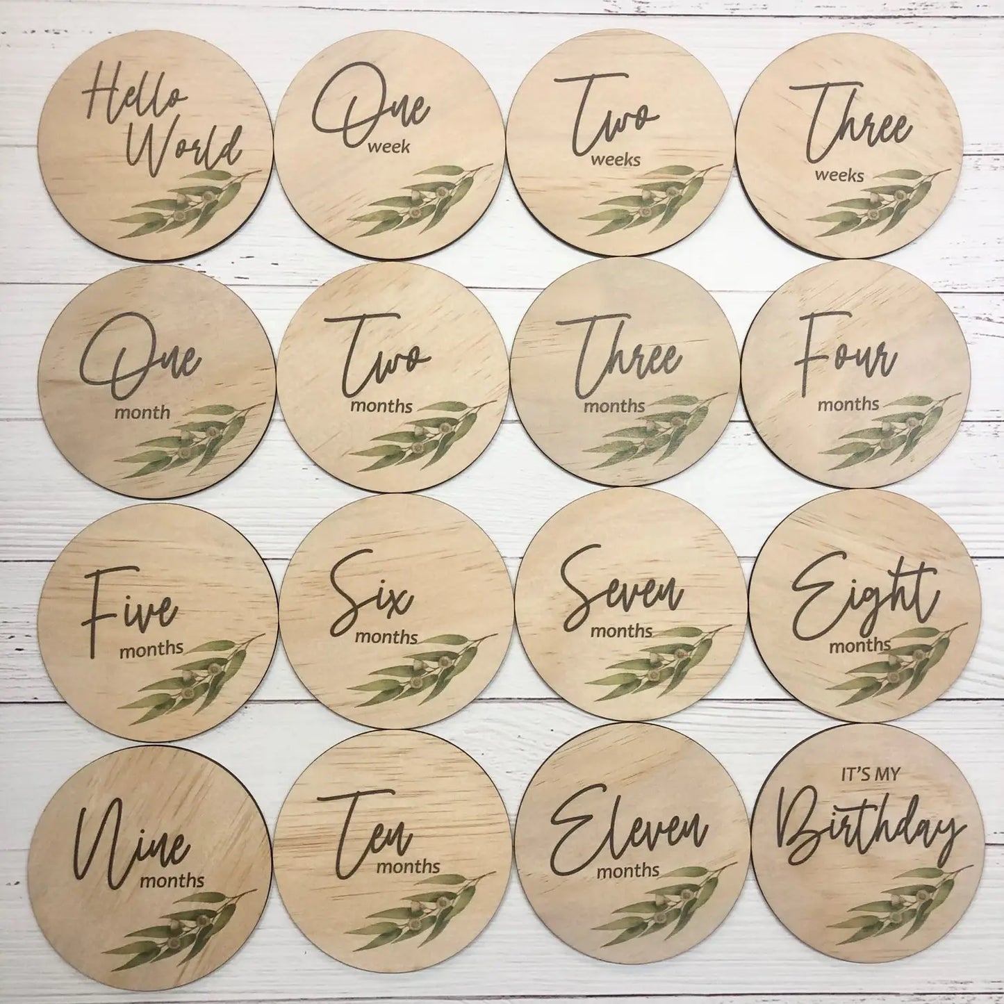 Eucalyptus Milestones - 16 Piece Age Set