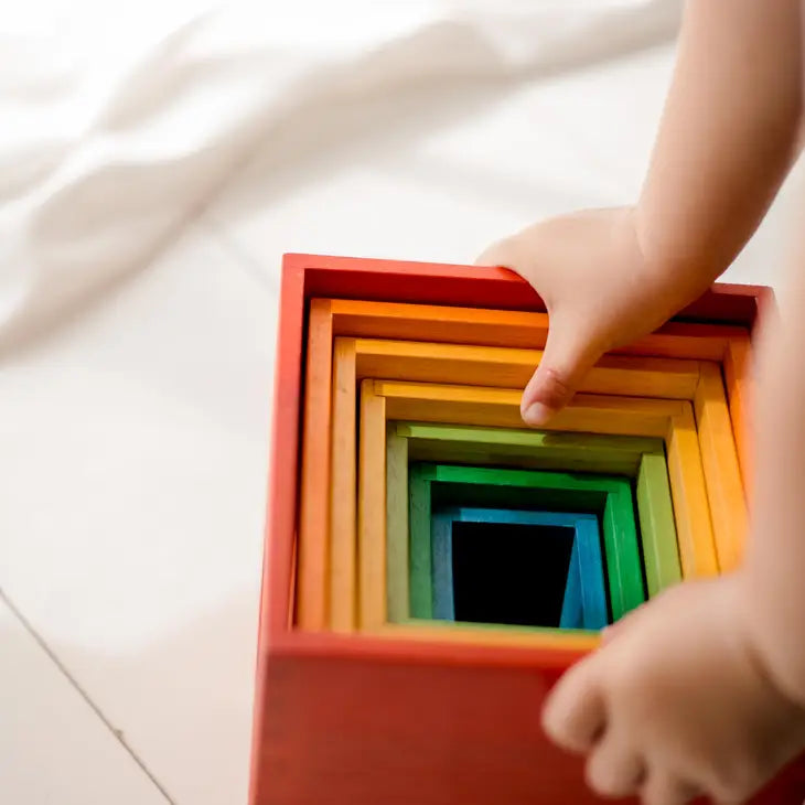 Qtoys Wooden Rainbow Nesting Boxes