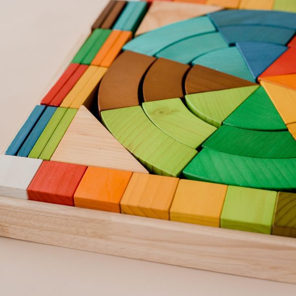 Qtoys Wooden Natural Rainbow Blocks 86 pcs - Jumbo
