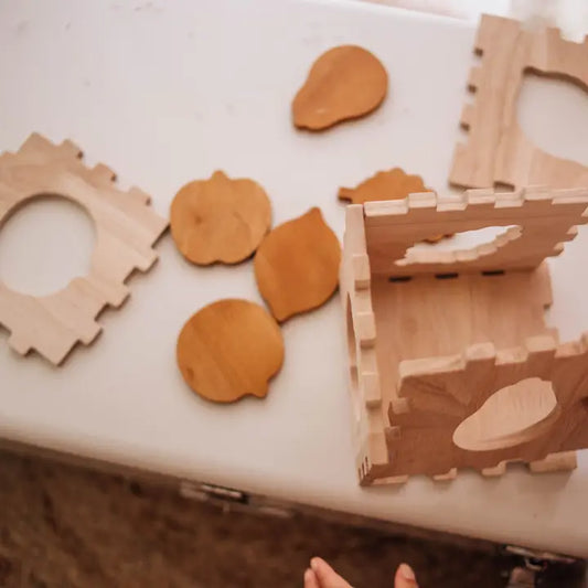 Qtoys Wooden Fruit Puzzle Box