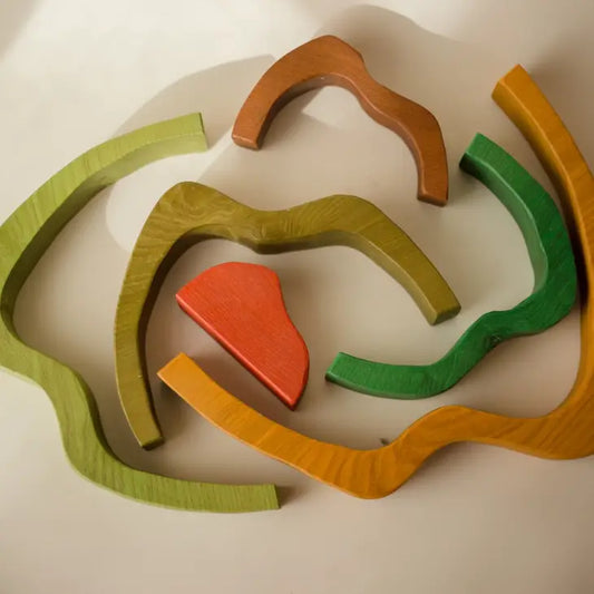 Qtoys Wooden Mountain Play Set 6 piece