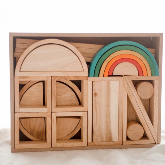 Qtoys Wooden Hollow Blocks – 40 pcs