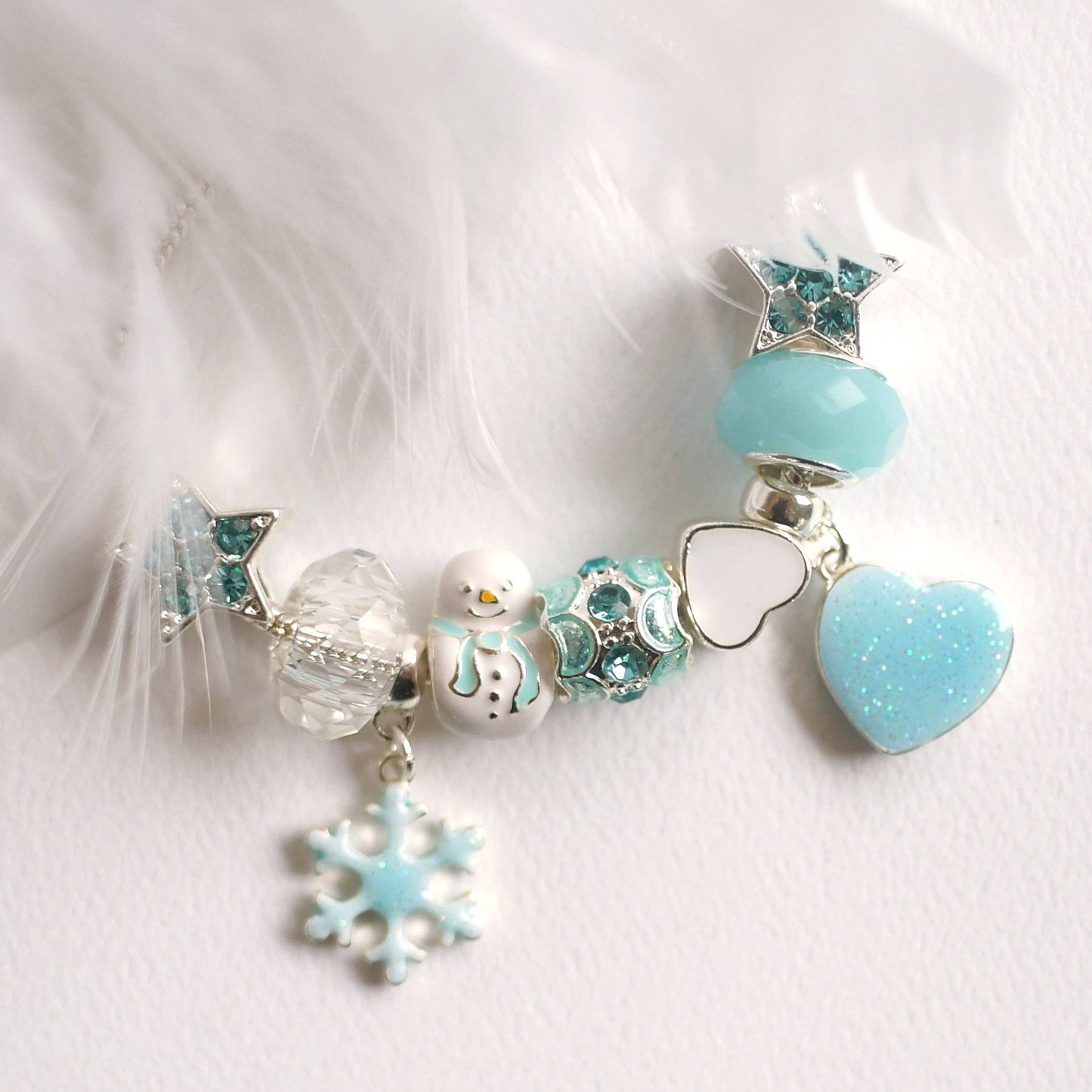 Charm Bracelet - Ice Princess 2 in Icy Blue and White