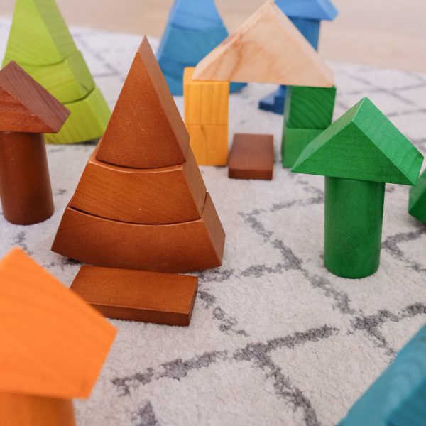 Qtoys Wooden Natural Rainbow Blocks 86 pcs - Jumbo