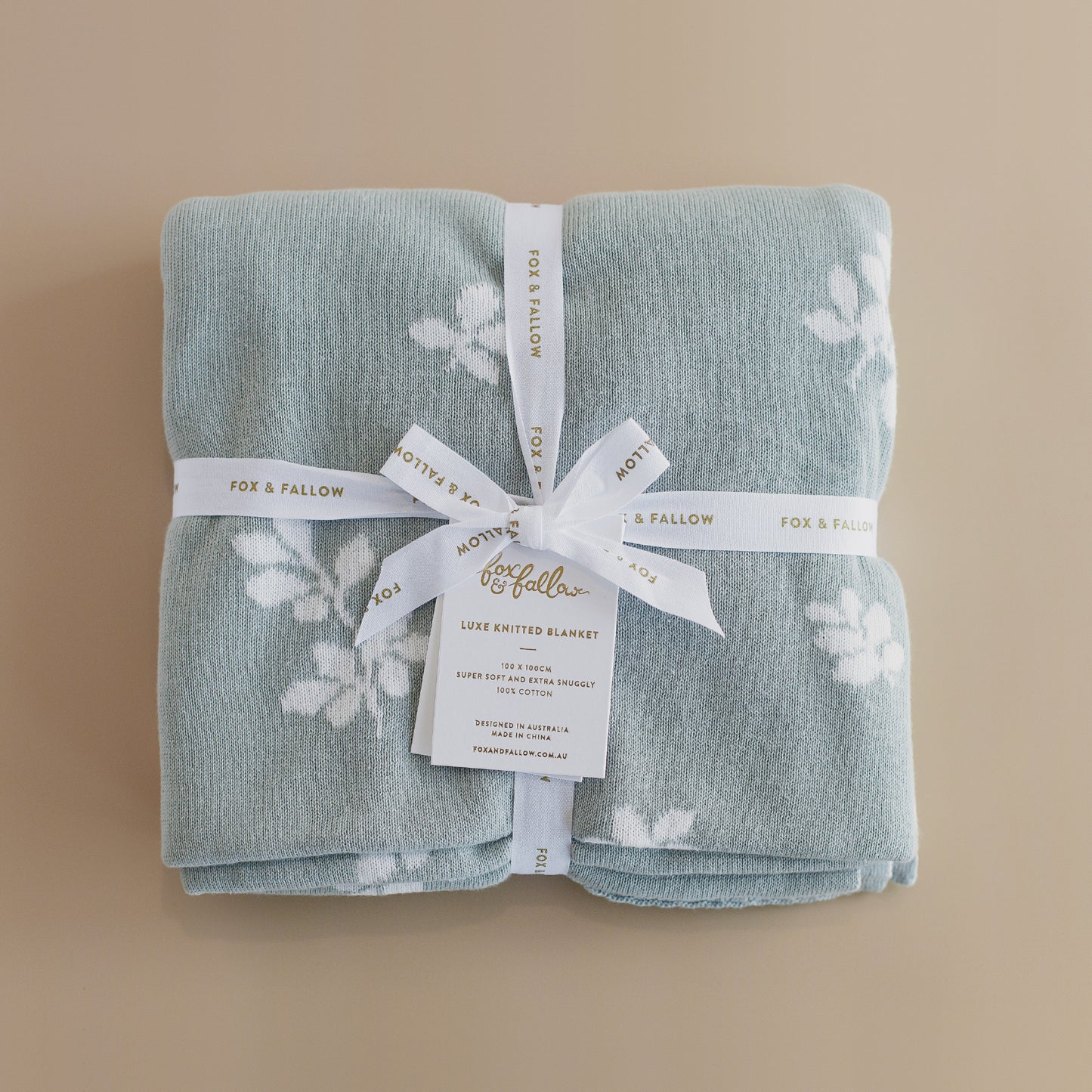 Knitted Reversible Blanket - Sweet Sage