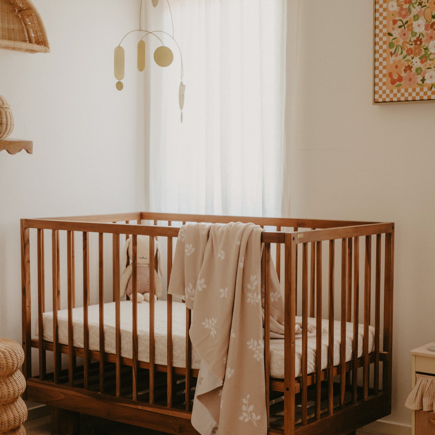 Organic Fitted Cot Sheet - Golden Vines