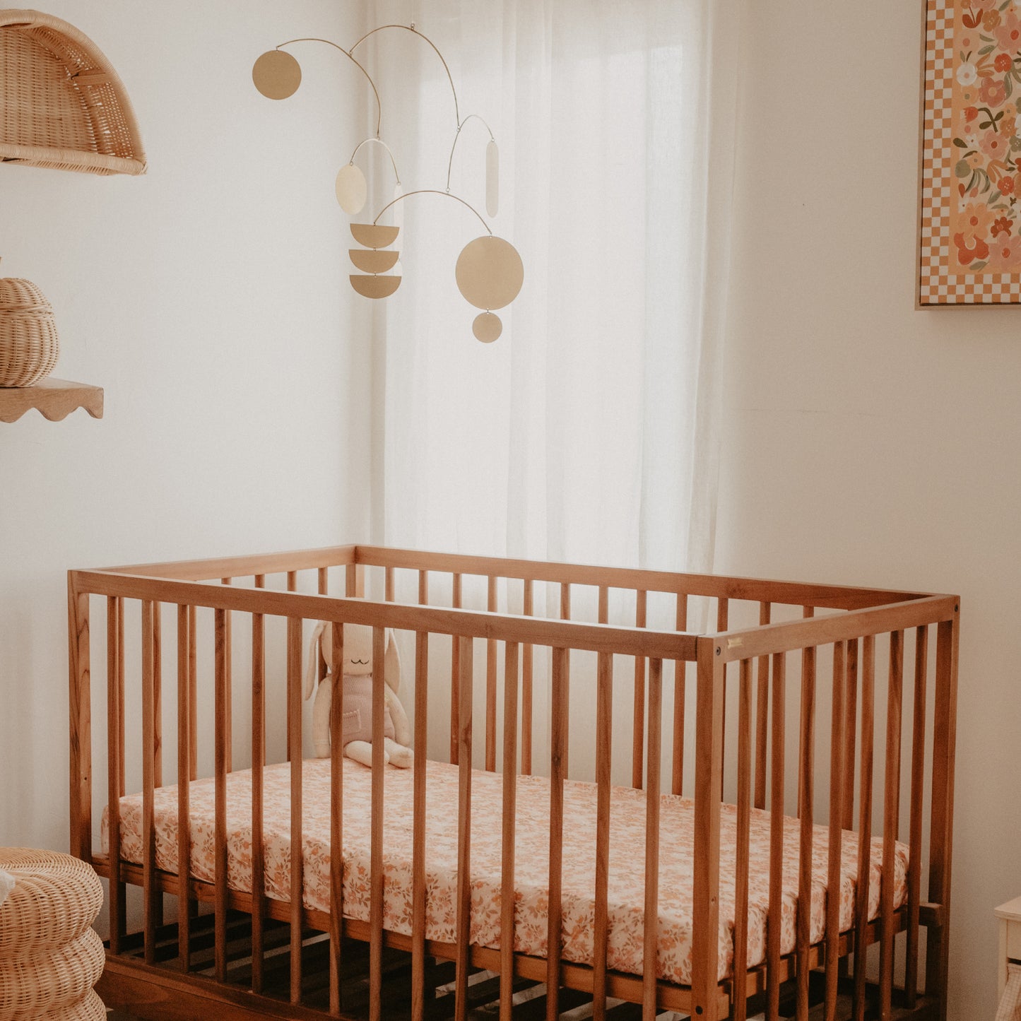 Organic Fitted Cot Sheet - Sweet Pea