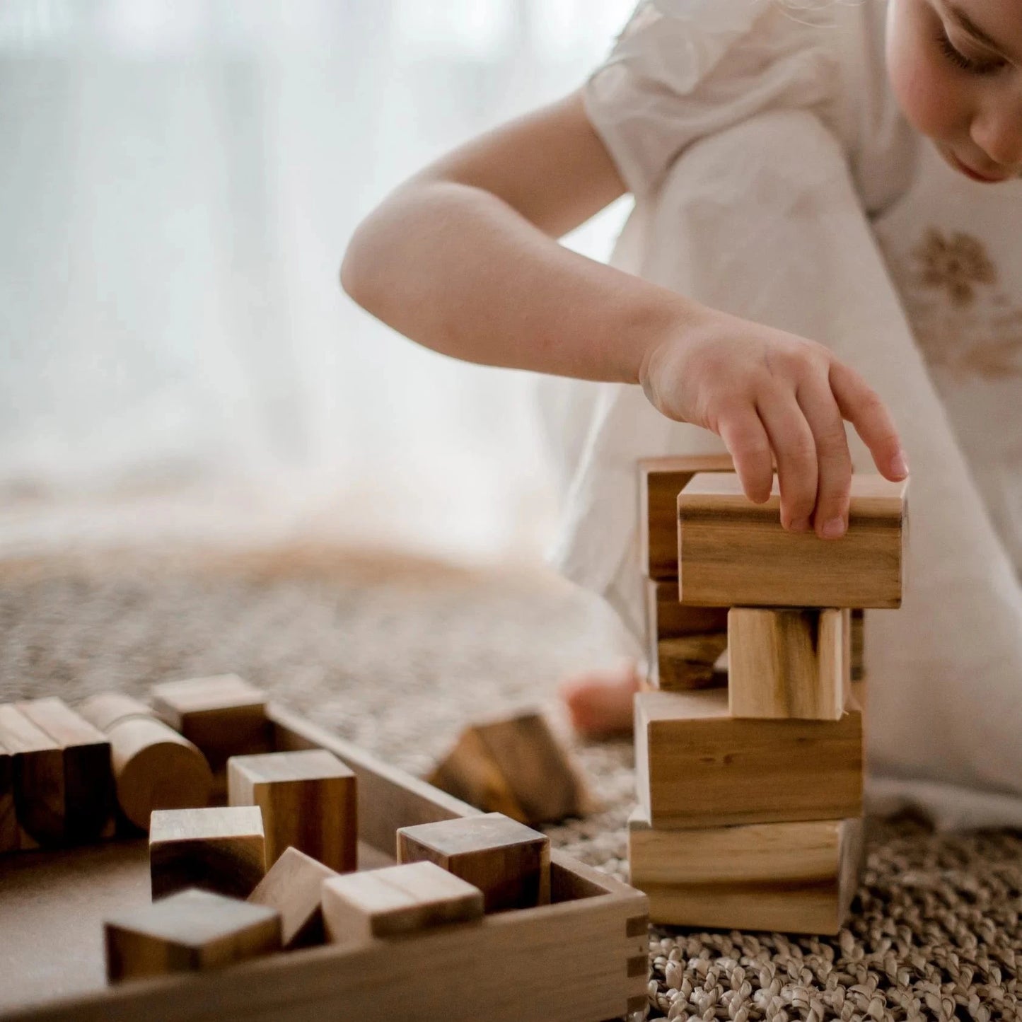 Qtoys Natural Wood Blocks – 34 Pcs