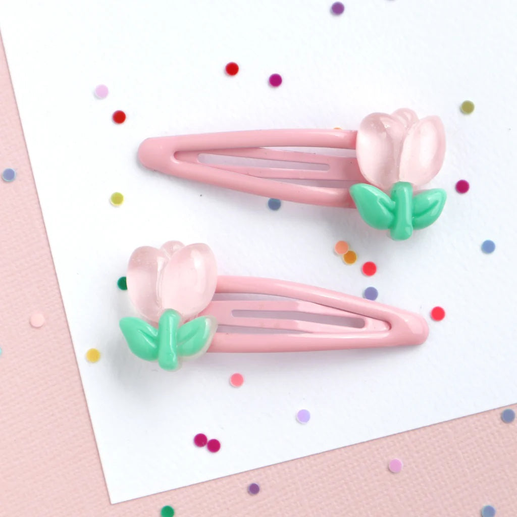 Pink Tulip Hair Clip