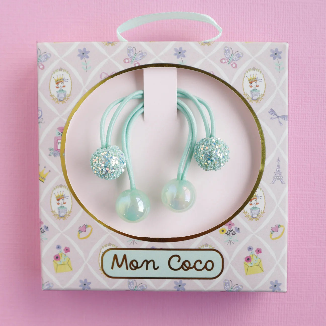 Sparkle Gem Hair Bobbles - Mint