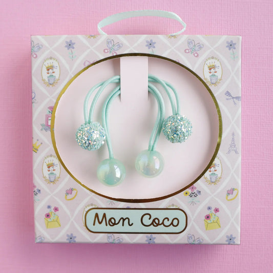 Sparkle Gem Hair Bobbles - Mint