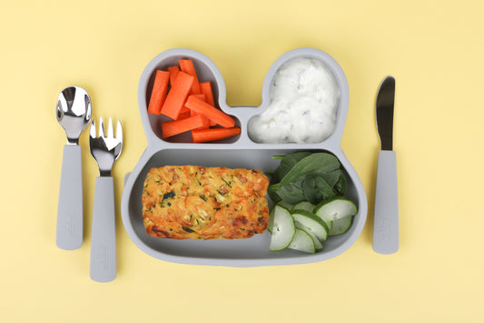 We Might Be Tiny Bunny Stickie® Plate - Grey