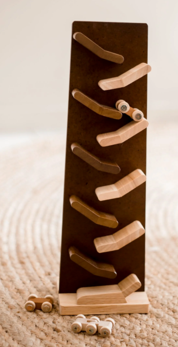 Qtoys Wooden 2 tone Zig Zag Racing Cars