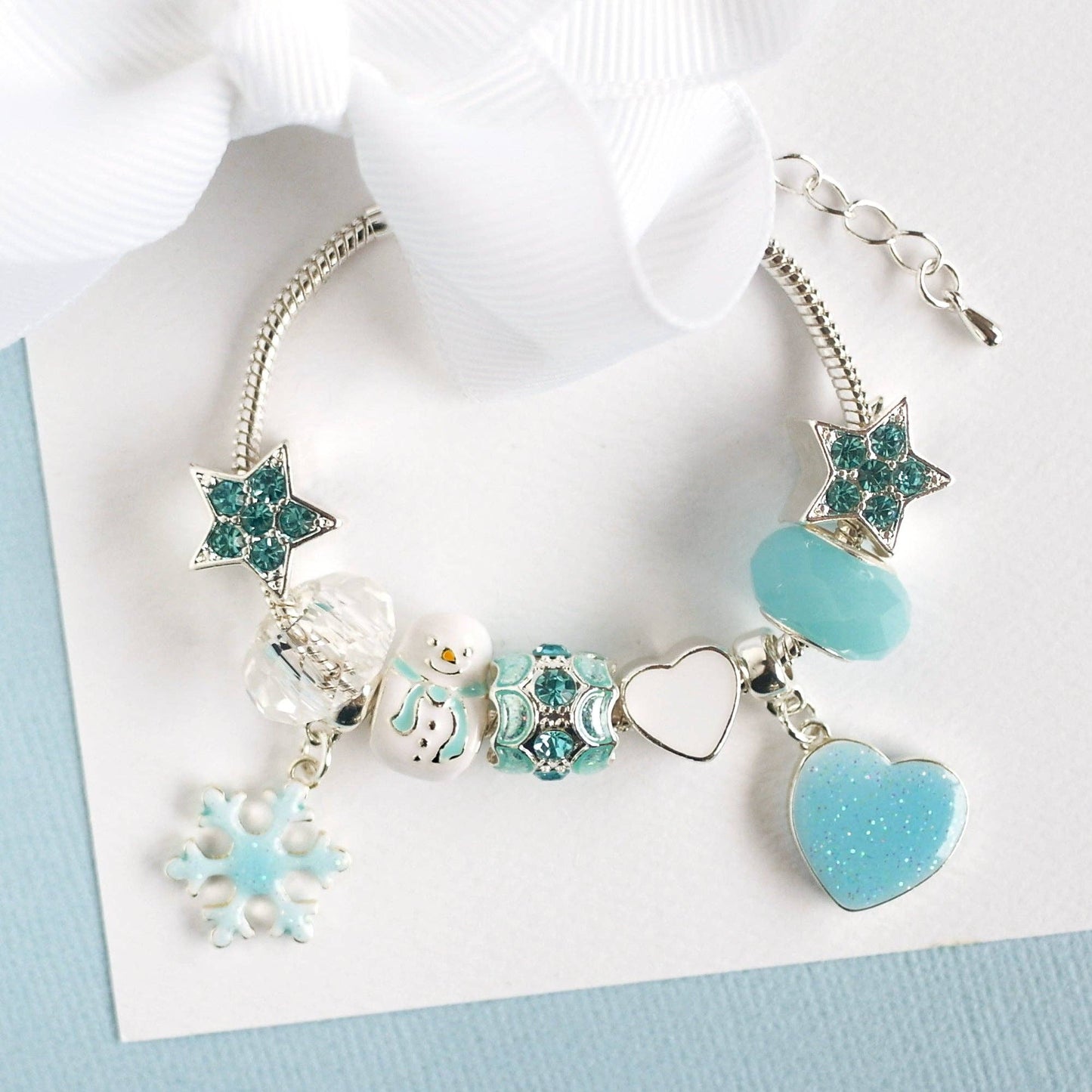 Charm Bracelet - Ice Princess 2 in Icy Blue and White