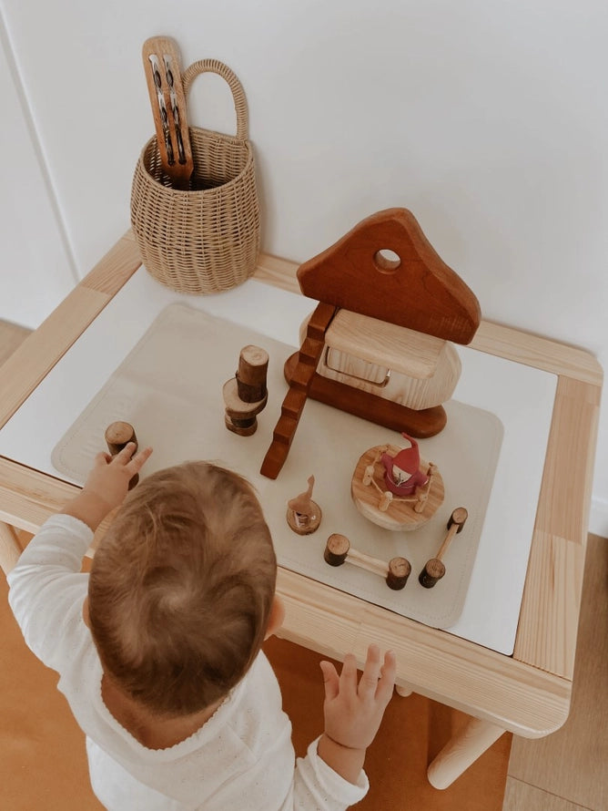 Qtoys Wooden Natural Mushroom House
