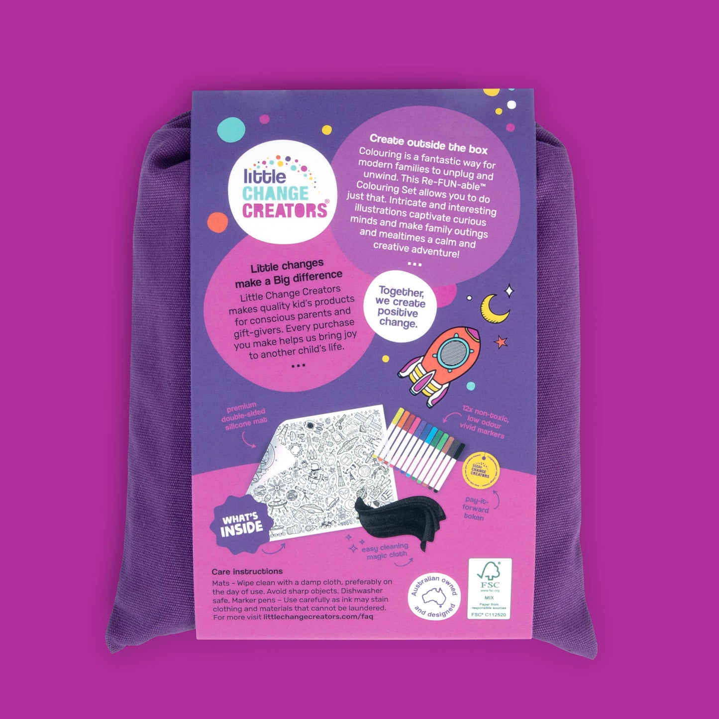 Travel Activity and Reusable Colouring Mat - OUTER SPACE